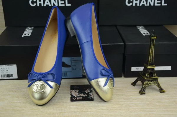 CHANEL Shallow mouth flat shoes Women--086